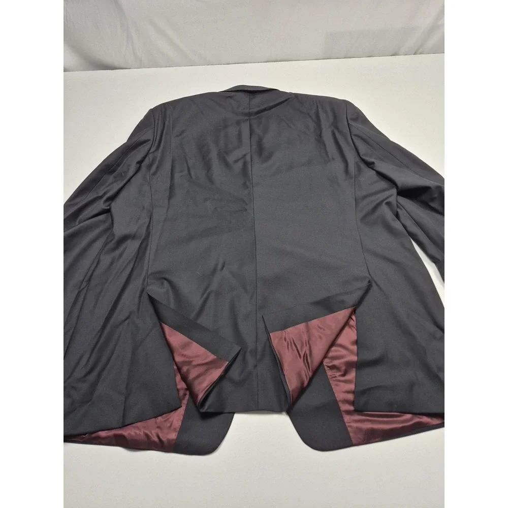 Peerless Couture International Suit Mens 52 Long Black Wool 2 Piece 48W VBC NWT